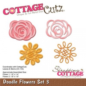 Wykrojnik Cottage Cutz Doodle Flowers KWIATY re