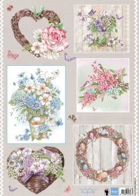Arkusz A4 Country Style- Bouquets