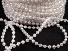 Koraliki plastikowe na sznurku O3mm białe przeźro