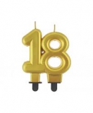 wieczka na tort 18 urodziny, liczba „18” zota
