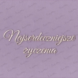 Tekturka napis - Najserdeczniejsze życzenia