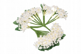 Kwiaty materiaowe mini stokrotki 6szt. biae