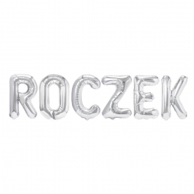 Napis ROCZEK - Balon Foliowy Srebrny 42cm