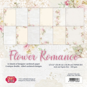 Zestaw papierw 30x30cm Flower Romance 8szt.