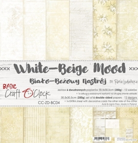 WHITE-BEIGE MOOD - zestaw papierw 30,5x30,5cm