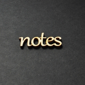 Notes- napis drewniany