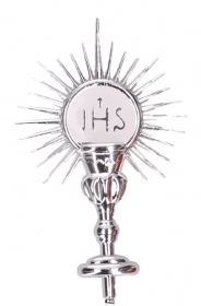 Kielich z hosti�, hostia, IHS srebrny