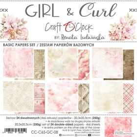 GIRL & CURL - Zestaw papierw - BASIC 20x20cm