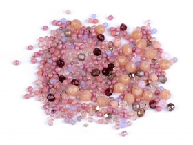 Koraliki szklane mix rozmiar pudrowy r 25g