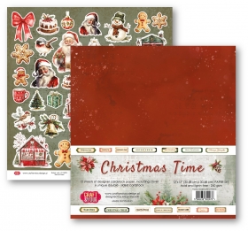 Zestaw papier�w 30x30cm CHRISTMAS TIME 12szt.