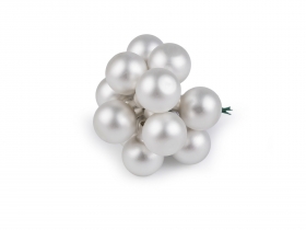 Bombki szklane na druciku 2cm 6szt. bia�e matowe