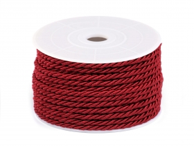 Sznurek skr�cany 3mm czerwony ciemny 1m