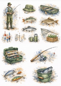 Na Ryby grafiki do wycinania 6 papier A4