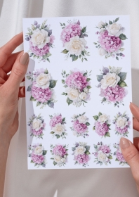 R�owe Hortensje grafika kwiaty 2 papier A4