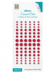 ENAMEL DOTS kropki perełki 84szt. RED CZERWONE