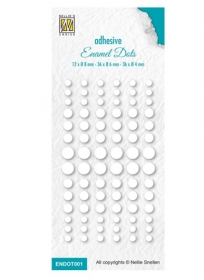 ENAMEL DOTS kropki perełki BIAŁE 84szt.