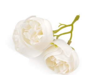 Kwiat materia�owy jaskier peonie 3,5 3szt. KREMOWE