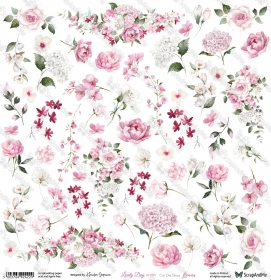 Lovely Day IN PINK- FLOWERS papier 30x30cm