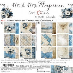 MR. & MRS. ELEGANCE - zestaw papierów 20x20 MIX