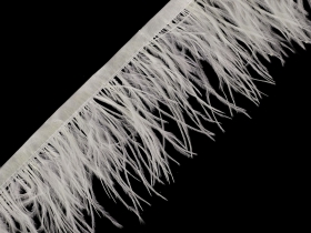 Ta�ma z pi�r marabuta szer. 5-10cm 50cm bia�e