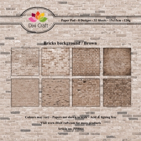 Papiery Dixi 15x15 cm Bricks background Brown
