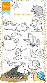 Stempel silikonowy- Garden animals mysz motyl