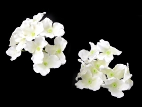 Kwiaty materiaowe hortensji biae 9szt.