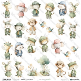 ANIMALS 1 papier elementy 30x30cm