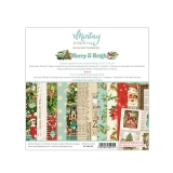 Mintay - MERRY & BRIGHT - zestaw papierów 15x15cm