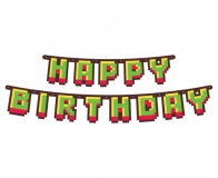 Girlanda papierowa Piksele Happy Birthday Game On