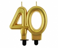¦wieczka na tort 40 urodziny, liczba „40” z³ota