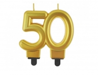 ¦wieczka na tort 50 urodziny, liczba „50” z³ota