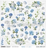 Blue Roses - Flowers arkusz do wycinania