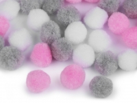 Pompon O20mm mix kolorw 1 rowy 70szt.