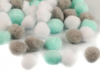 Pompon O20mm mix kolorw 2 mitowy 70szt.