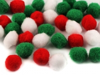 Pompon O20mm mix kolorw 5 Boe Naro. 70szt.