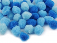 Pompon O20mm mix kolorw 7 niebieski 70szt.