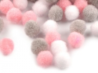 Pompony mix kolorw O8mm 1 rowy jasny 120szt.