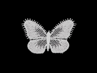 Koronka aplikacja 4 x 5,2 cm biay motyl 1szt.