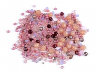 Koraliki szklane mix rozmiar pudrowy r 25g