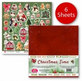 Zestaw papier�w 30x30cm CHRISTMAS TIME 6szt.