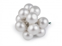 Bombki szklane na druciku 2,5cm 6szt. bia�e matowe
