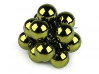 Bombki szklane na druciku 2,5cm 6szt. zielony b�ys