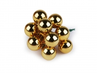 Bombki szklane na druciku 2cm 6szt. z�oty b�yszcz