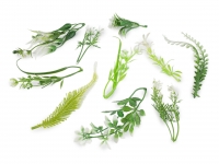 Ga��zka sztuczna listki mix bia�y 11szt.