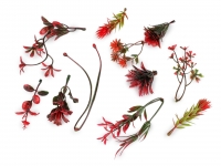 Ga��zka sztuczna listki mix czerwony 11szt.