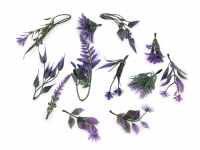 Ga��zka sztuczna listki mix fioletowy 11szt.