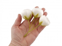 Kwiat materiałowy jaskier peonie 3,5 3szt. KREMOWE