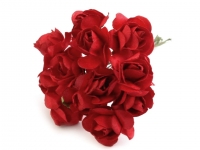 Kwiaty papierowe 2cm 12szt, ró¿a- czerwona