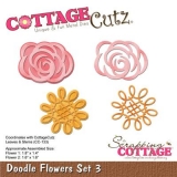 Wykrojnik Cottage Cutz Doodle Flowers Set 3